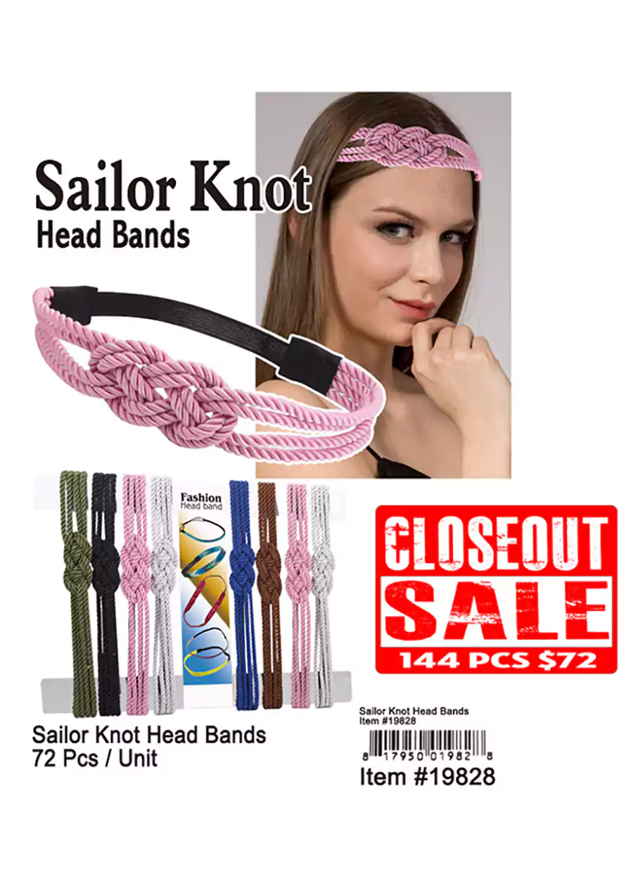 Sailor Knot Headbands - Closeout 144 Pcs.